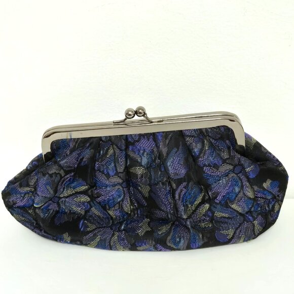 Share Vintage JOAN RIVERS Blue/Black Tapestry Evening Clutch Handbag w/Chain Str - Picture 1 of 3